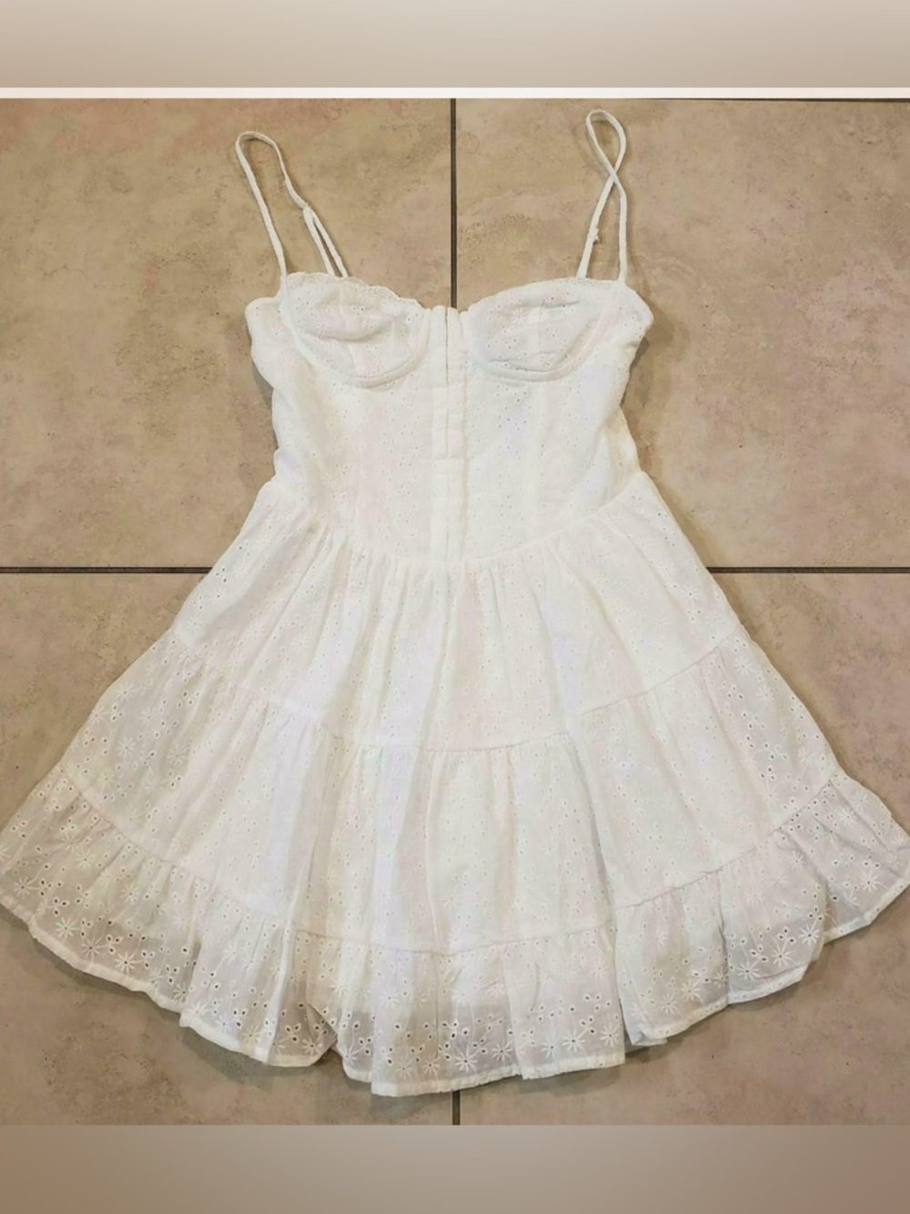 Cotton Candy White Eyelet Mini Dress